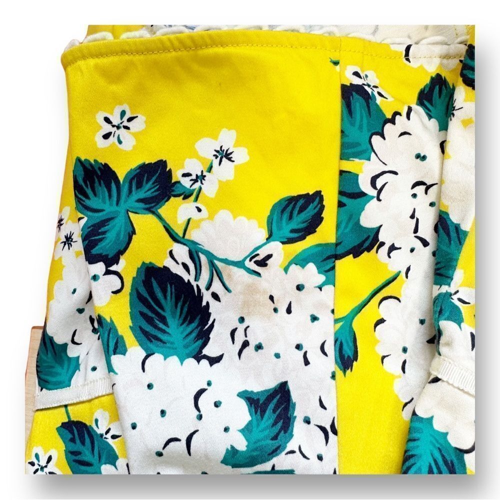 Draper James Lemon‎ Yellow Hydrangea Row Payton Cotton Sun Dress Size 10 - Picture 15 of 16